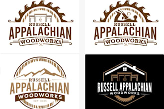 make original, high quality woodworks logo with creative concept