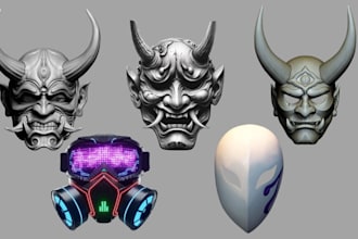 custom printable 3d mask 3d helmet oni mask 3d armor 3d cosplay futuristic mask