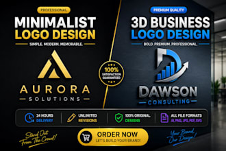 design a modern minimalist or 3d business logo