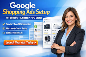 setup google shopping ads campaign for ecommerce store shopify amazon pod