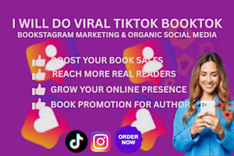 do viral booktok promotion, bookstagram marketing and organic social media