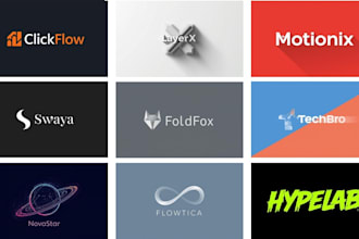 design a modern geometric lettermark and tech brand identity