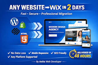 migrate shopify any ecommerce website to wix for fast and secure within 2 days