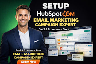 setup hubspot CRM email marketing automation campaign flows saas ecommerce store