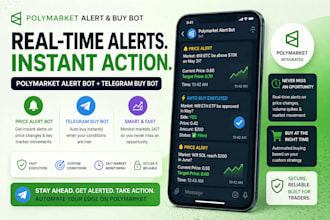 create a polymarket alert bot, telegram buy,bot, price alert bot
