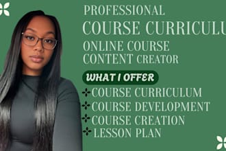 create a professional course curriculum and online course content