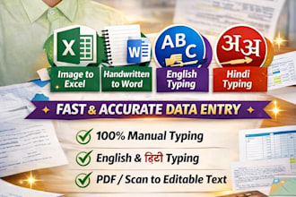 do image to excel, image to text, handwritten to word typing