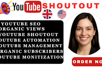 shoutout USA you tbe channel video SEO promotion and manage your youtube channel