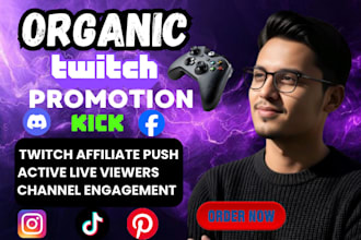 promote your kick and twitch channel, stream promotion, to hit twitch affiliate