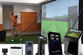 setup and optimize home golf simulator and launch monitor, club shaft stickers