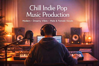 produce chill indie pop music with modern, dreamy vibes with male female voice