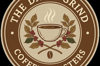 design a professional coffee shop logo for your brand