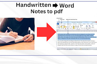 type handwritten notes into word or pdf professionally