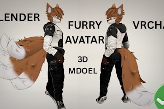 create a custom vrchat avatar 3d model optimized for vrc