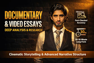 write deep research documentary scripts and video essays