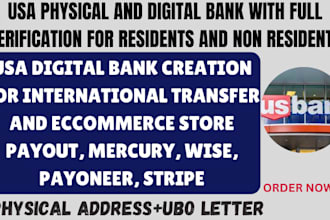 create USA bank with llc details, setup wise, mercury, USA physical address