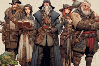 paint your tabletop rpg party in a fantasy scene
