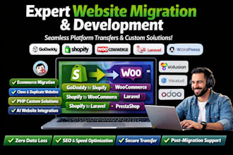 clone website migration migrate ecommerce website marketplace shopify to laravel