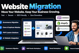 clone website migration, transfer magento to shopify, wix squarespace to shopify
