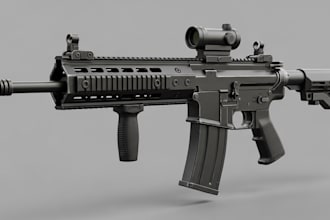 create realistic 3d gun and weapon model for fps roblox game