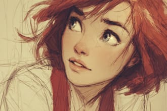 draw a custom character sketch or oc illustration