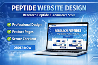 design peptide website, research peptide ecommerce, woocommerce peptide store