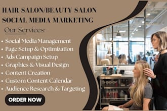 be your beauty salon social media marketing manager for hair, skincare brands