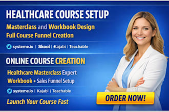 online course creation healthcare masterclass workbook and systeme io design