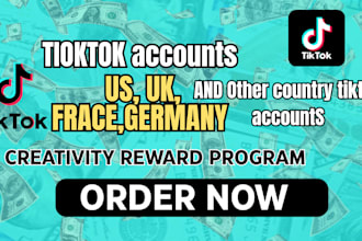 create USA, uk, france,german tiktok accounts