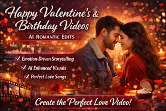 do happy valentines day video, edit birthday video, ai valentine love song