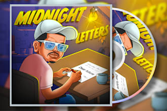 draw album cover art, cartoon mixtape hip hop trap music
