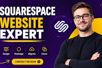build squarespace website, design or redesign squarespace website, clone website