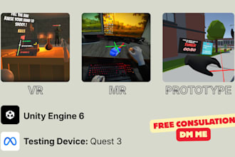 help make playable unity 3d, ar, VR games, app, prototype or demo