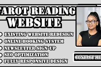 tarot website design, psychic website, tarot reading website, spiritual website