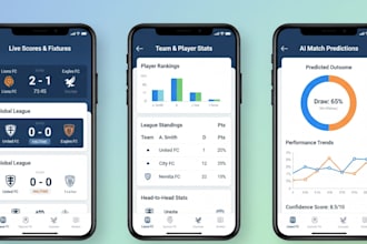 develop sofascore like sport mobile app with ai match predictions