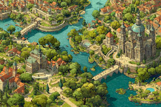 create city, event, tourist, and fantasy map illustration