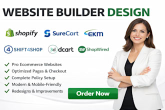 shopify surecart ekm 3dcart shopwired ecommerce website design or dropshipping