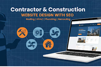 design contractor, construction, roofing, hvac, remodeling, plumbing website