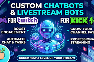 build custom chatbots and livestreaming bots for your kick or twitch