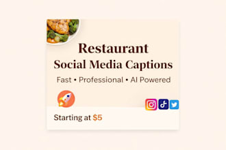 write engaging social media captions for restaurants and cafes