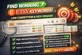 do etsy keyword research with low competition and high demand