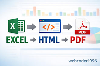 convert excel file to HTML and printable PDF