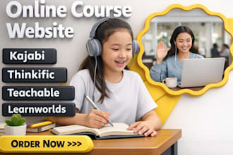do online course website teachable, podia, thinkific, kajabi website