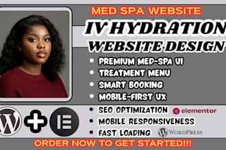 iv hydration, med spa website, wellness site, iv therapy, medical booking