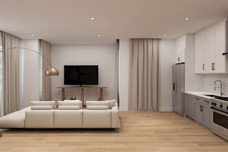 modernize cozy apartment interior, UK house structure render, structural drawing