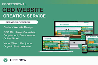 create cannabis website, cbd website, hemp website, weed, and marijuana website