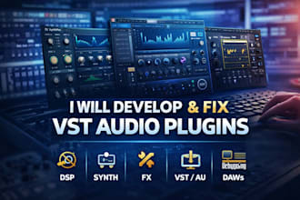 develop and fix vst audio plugins gu synths sound effect au plugin dsp vst3 daws