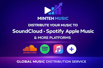 distribute your music to soundclod,spotify,apple and other streaming platforms