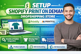 setup shopify print on demand shopify dropshipping printify printful shopify pod