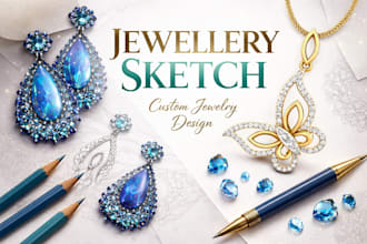 do 3d jewelry model cad design jewelry logo photo retouching product sketch